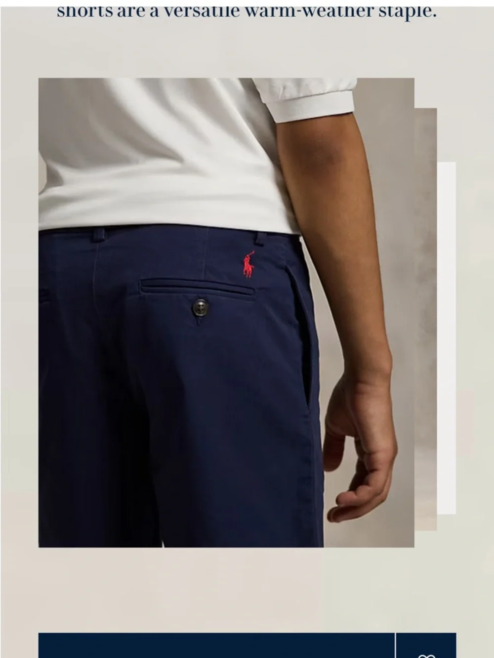 Polo Ralph Lauren Classic Chino Navy Shorts‎
